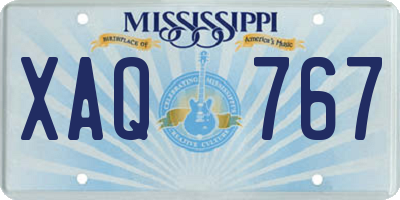 MS license plate XAQ767