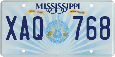MS license plate XAQ768