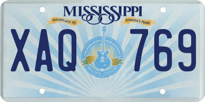 MS license plate XAQ769