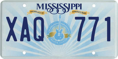 MS license plate XAQ771