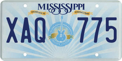 MS license plate XAQ775