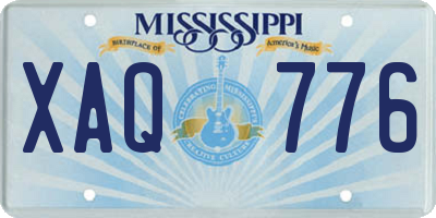 MS license plate XAQ776