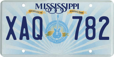 MS license plate XAQ782