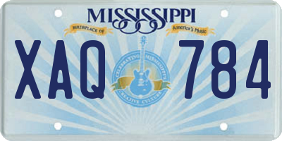 MS license plate XAQ784
