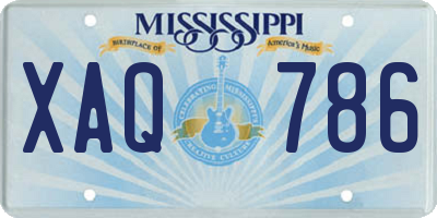 MS license plate XAQ786