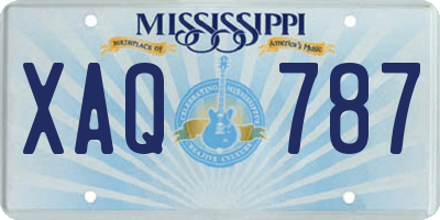 MS license plate XAQ787