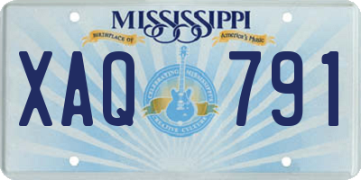MS license plate XAQ791