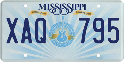 MS license plate XAQ795