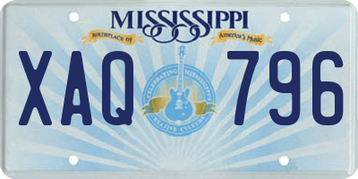 MS license plate XAQ796