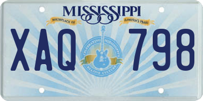 MS license plate XAQ798