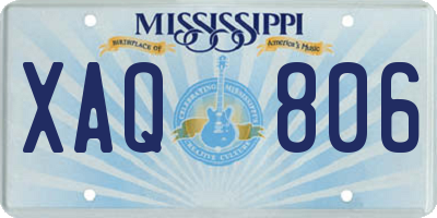 MS license plate XAQ806