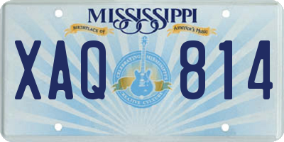 MS license plate XAQ814