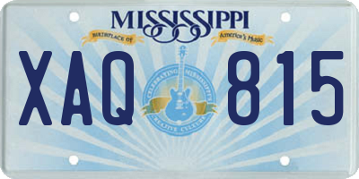 MS license plate XAQ815