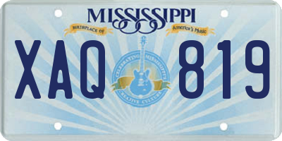 MS license plate XAQ819