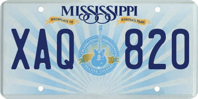 MS license plate XAQ820
