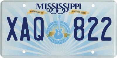 MS license plate XAQ822