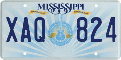 MS license plate XAQ824