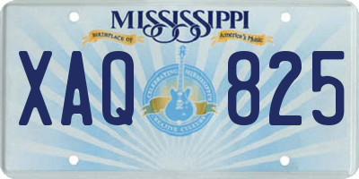 MS license plate XAQ825