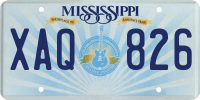 MS license plate XAQ826