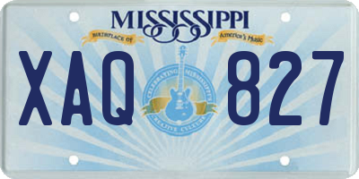 MS license plate XAQ827