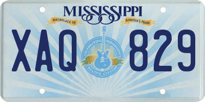 MS license plate XAQ829