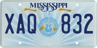 MS license plate XAQ832