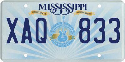 MS license plate XAQ833