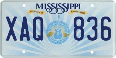 MS license plate XAQ836
