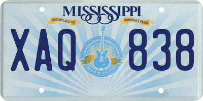 MS license plate XAQ838