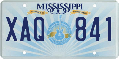 MS license plate XAQ841