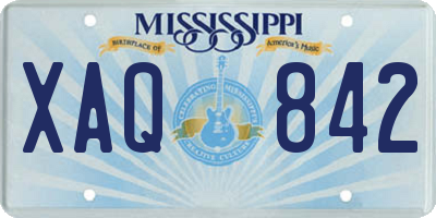 MS license plate XAQ842