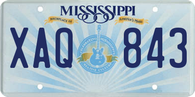 MS license plate XAQ843
