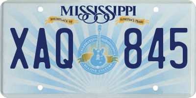 MS license plate XAQ845