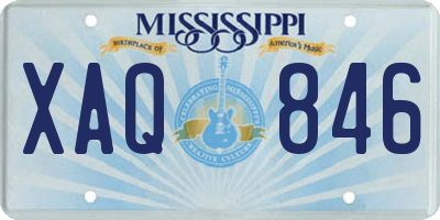 MS license plate XAQ846