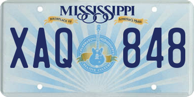 MS license plate XAQ848