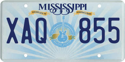 MS license plate XAQ855