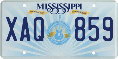 MS license plate XAQ859