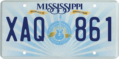 MS license plate XAQ861