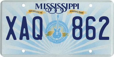 MS license plate XAQ862
