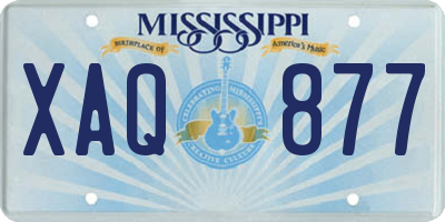 MS license plate XAQ877