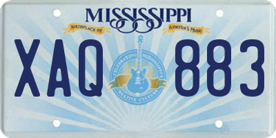 MS license plate XAQ883