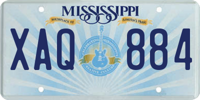 MS license plate XAQ884
