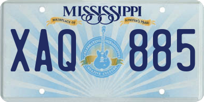 MS license plate XAQ885