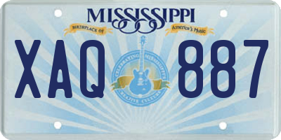 MS license plate XAQ887