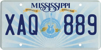 MS license plate XAQ889
