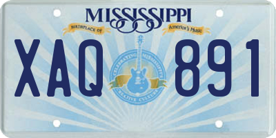 MS license plate XAQ891