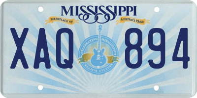 MS license plate XAQ894