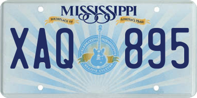 MS license plate XAQ895