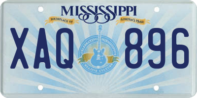MS license plate XAQ896