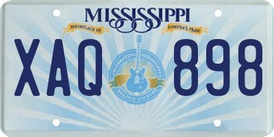 MS license plate XAQ898
